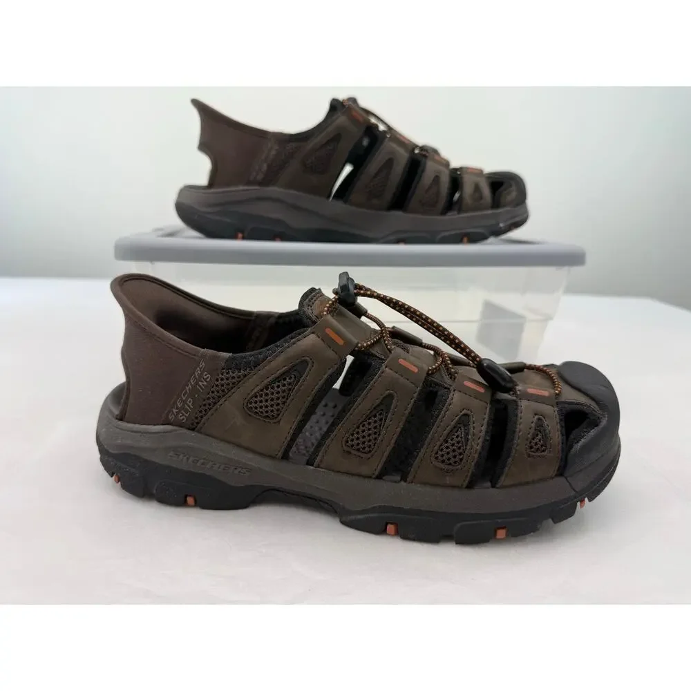 Skechers Slip-ins Tresmen Fisherman Sandals Brown Extra Wide Men’s Size 7 4E